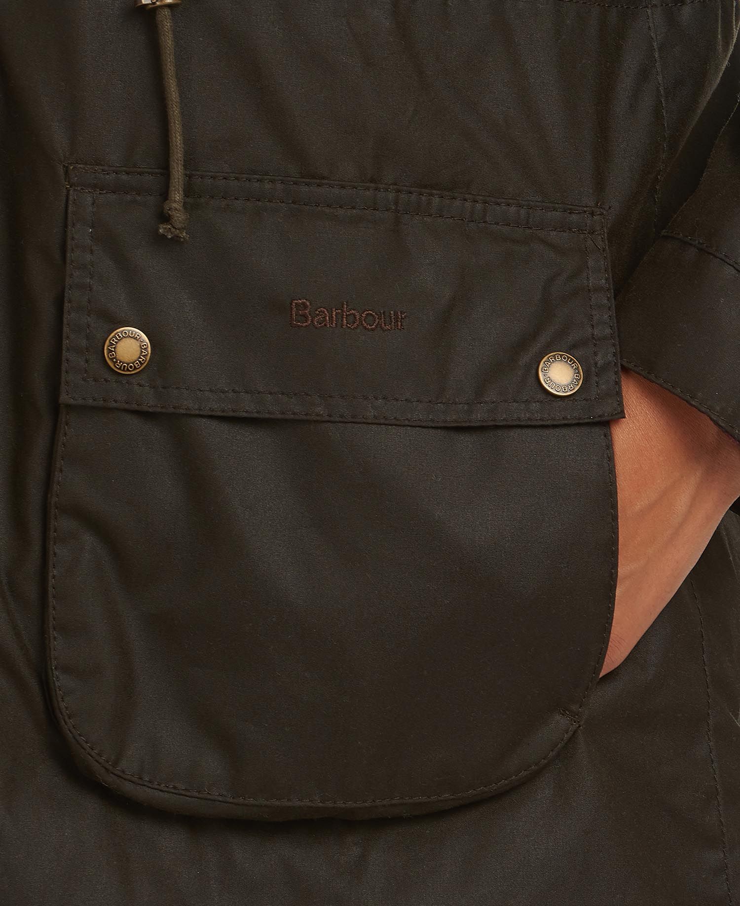 BARBOUR OLIVE MULL WAXED COTTON JACKET - Aston Bourne