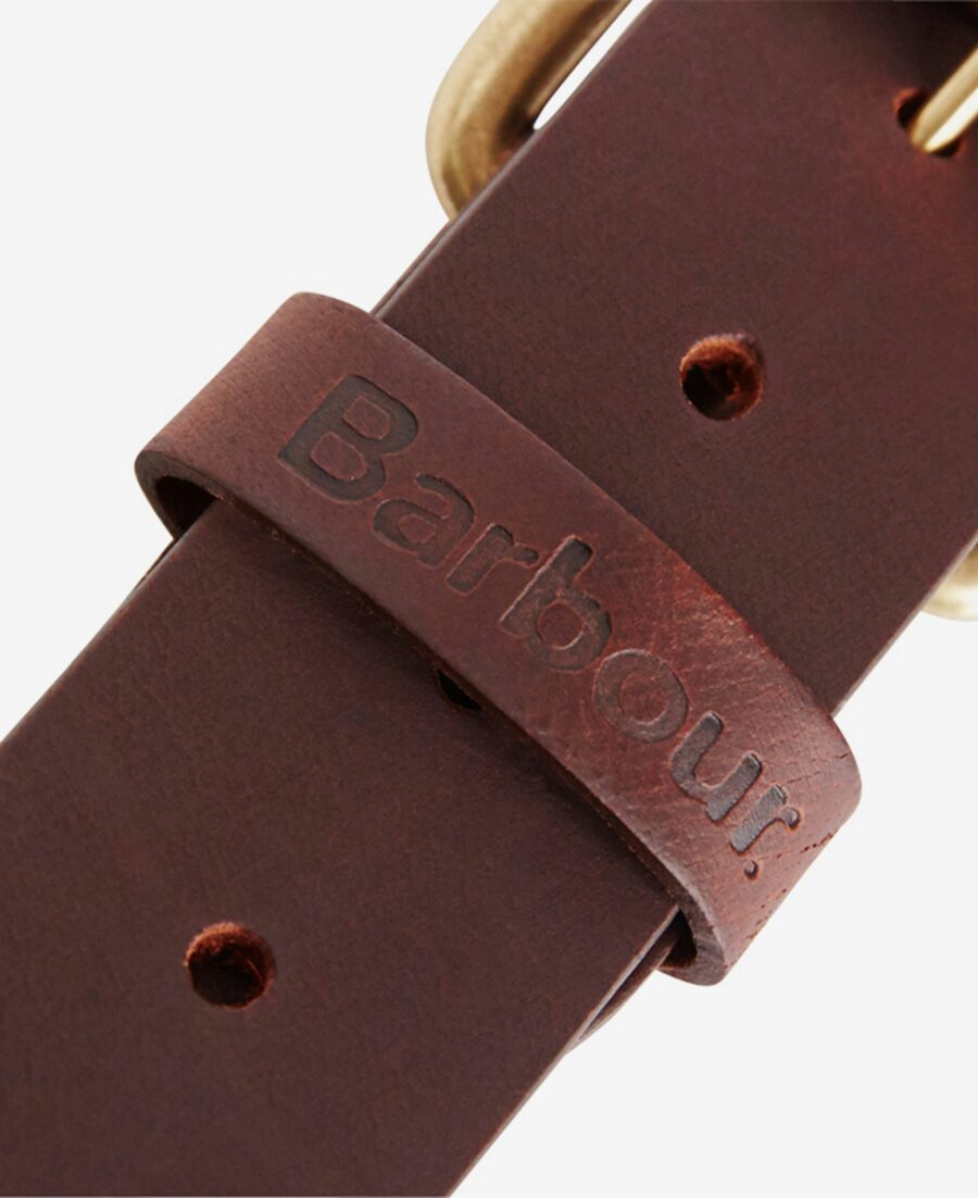 Barbour Matt Leather Belt-Brown