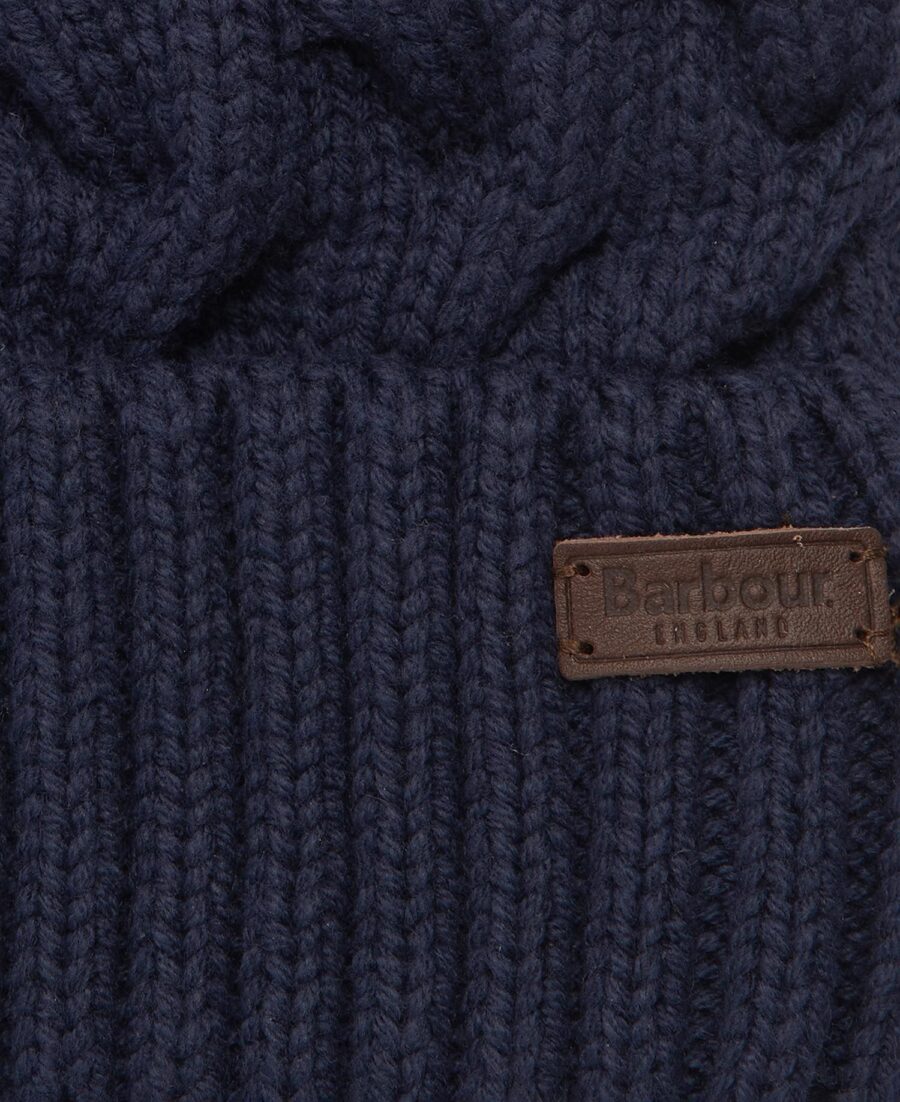 Barbour Gainford Cable Beanie-Navy