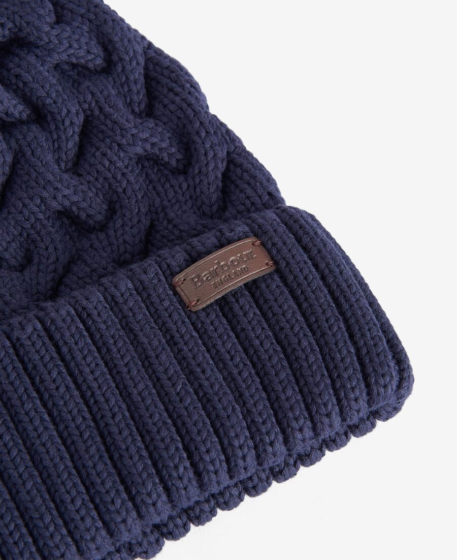 Barbour Gainford Cable Beanie-Navy