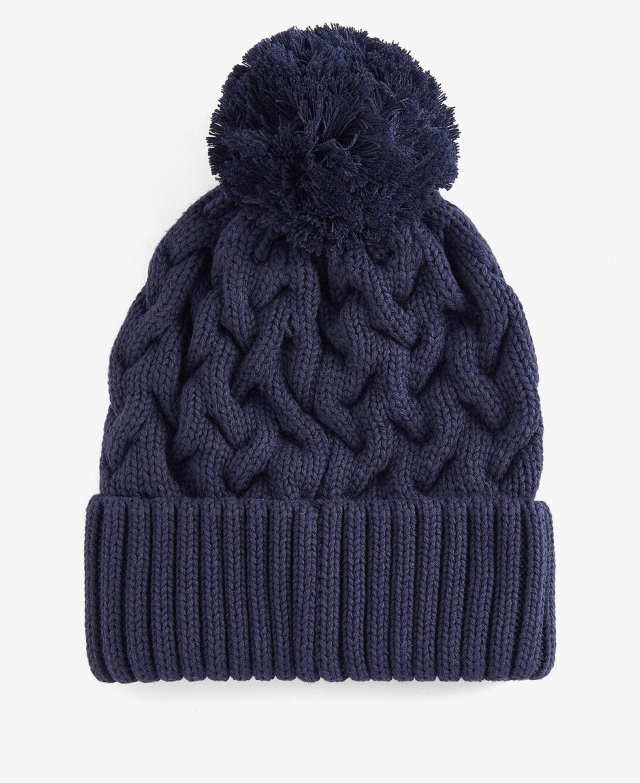 Barbour Gainford Cable Beanie-Navy