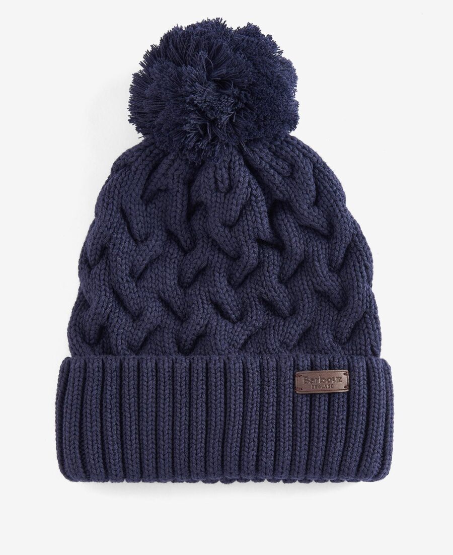 Barbour Gainford Cable Beanie-Navy