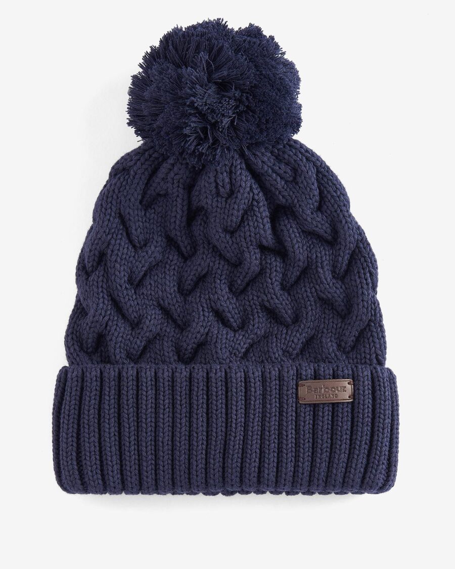 Barbour Gainford Cable Beanie-Navy