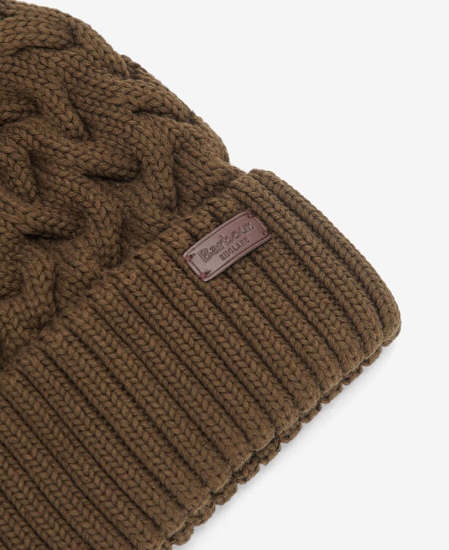 Barbour Gainford Cable Beanie-Olive