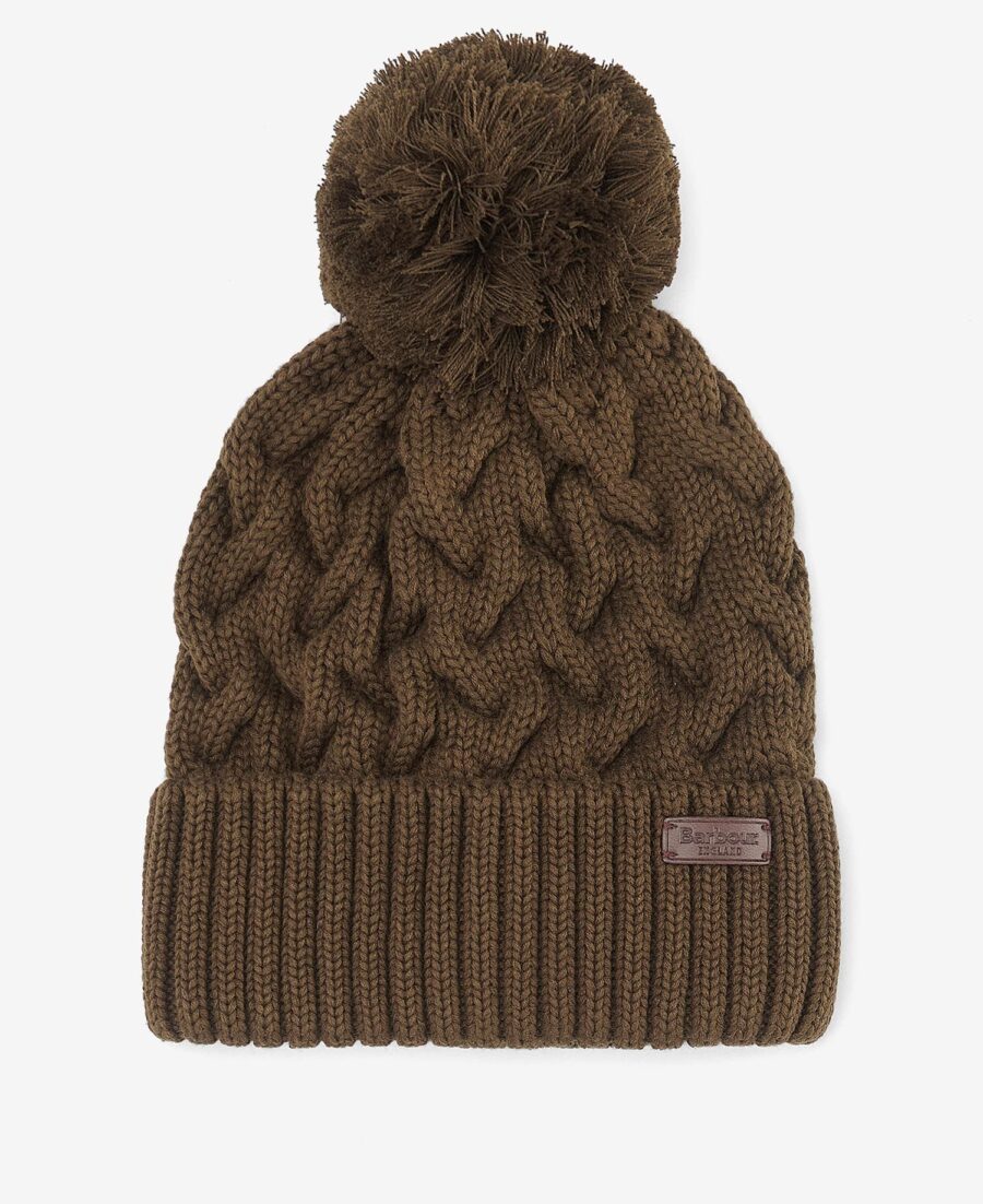 Barbour Gainford Cable Beanie-Olive