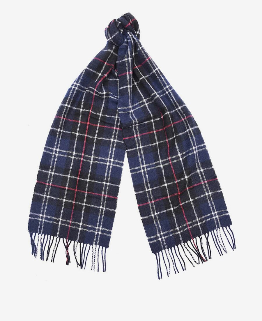 Barbour Tartan Lambswool Scarf- Navy/Red