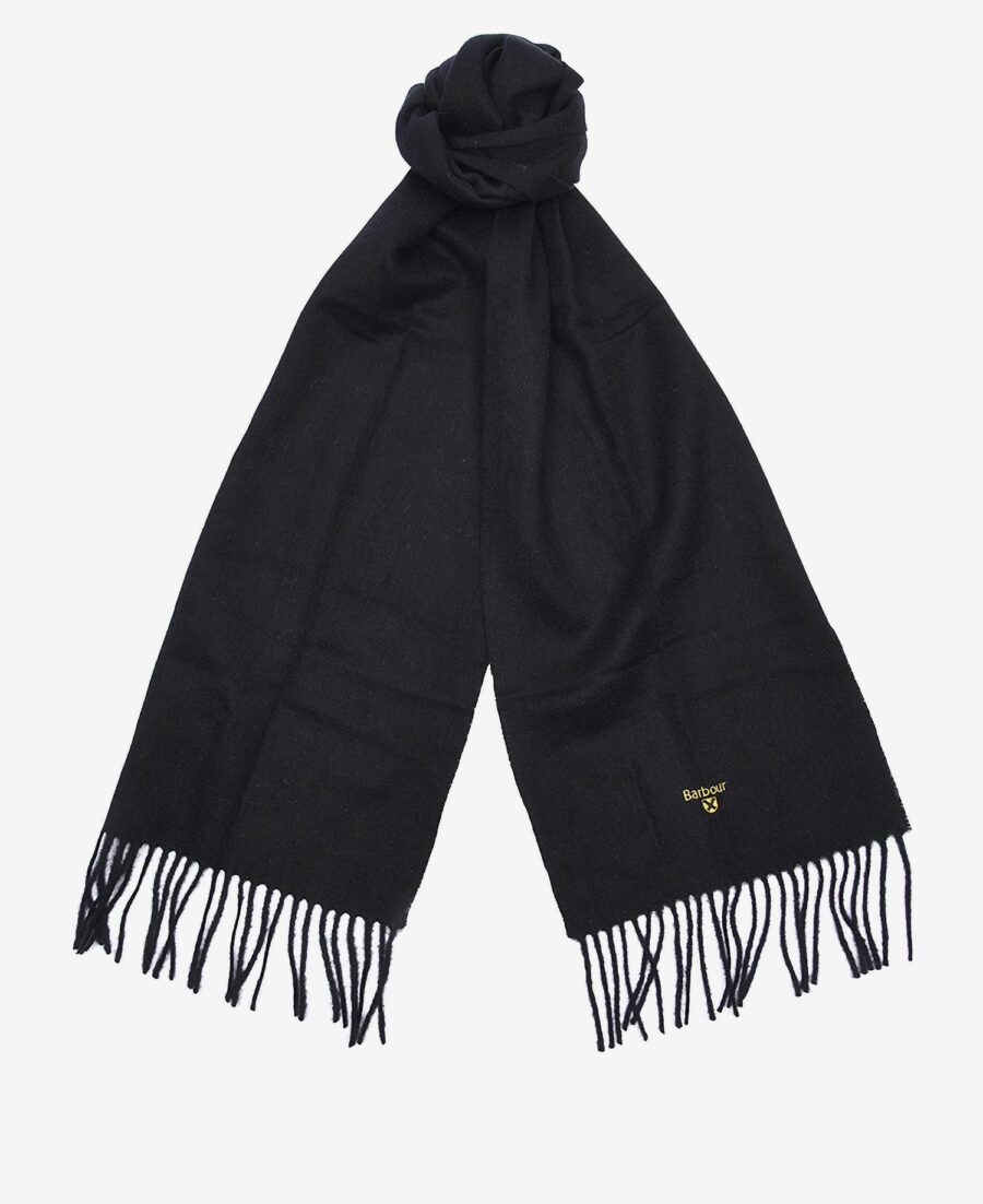 Barbour Plain Lambswool Scarf- Black