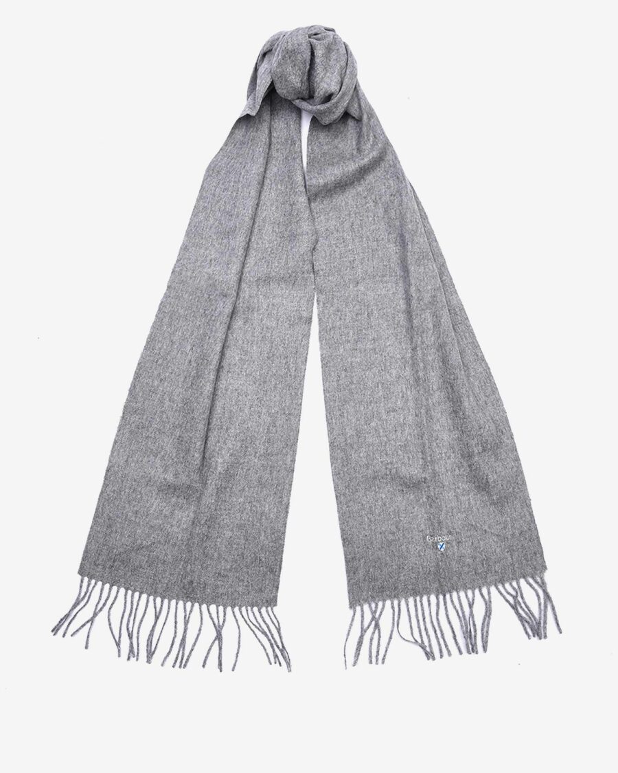 Barbour Plain Lambswool Scarf- Lt Grey Marl