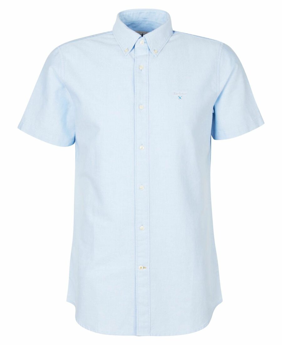 Men's Barbour Oxtown Short Sleeve Tailored Shirt-Sky