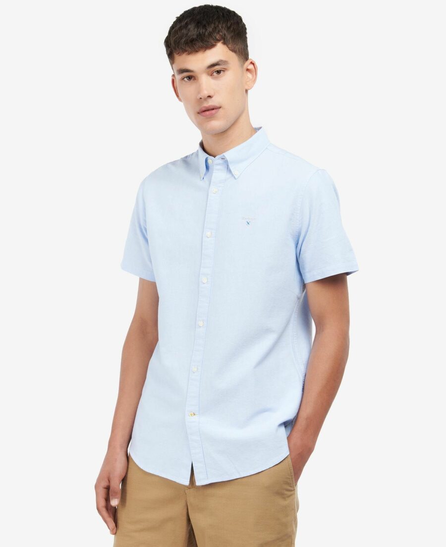 Men's Barbour Oxtown Short Sleeve Tailored Shirt-Sky