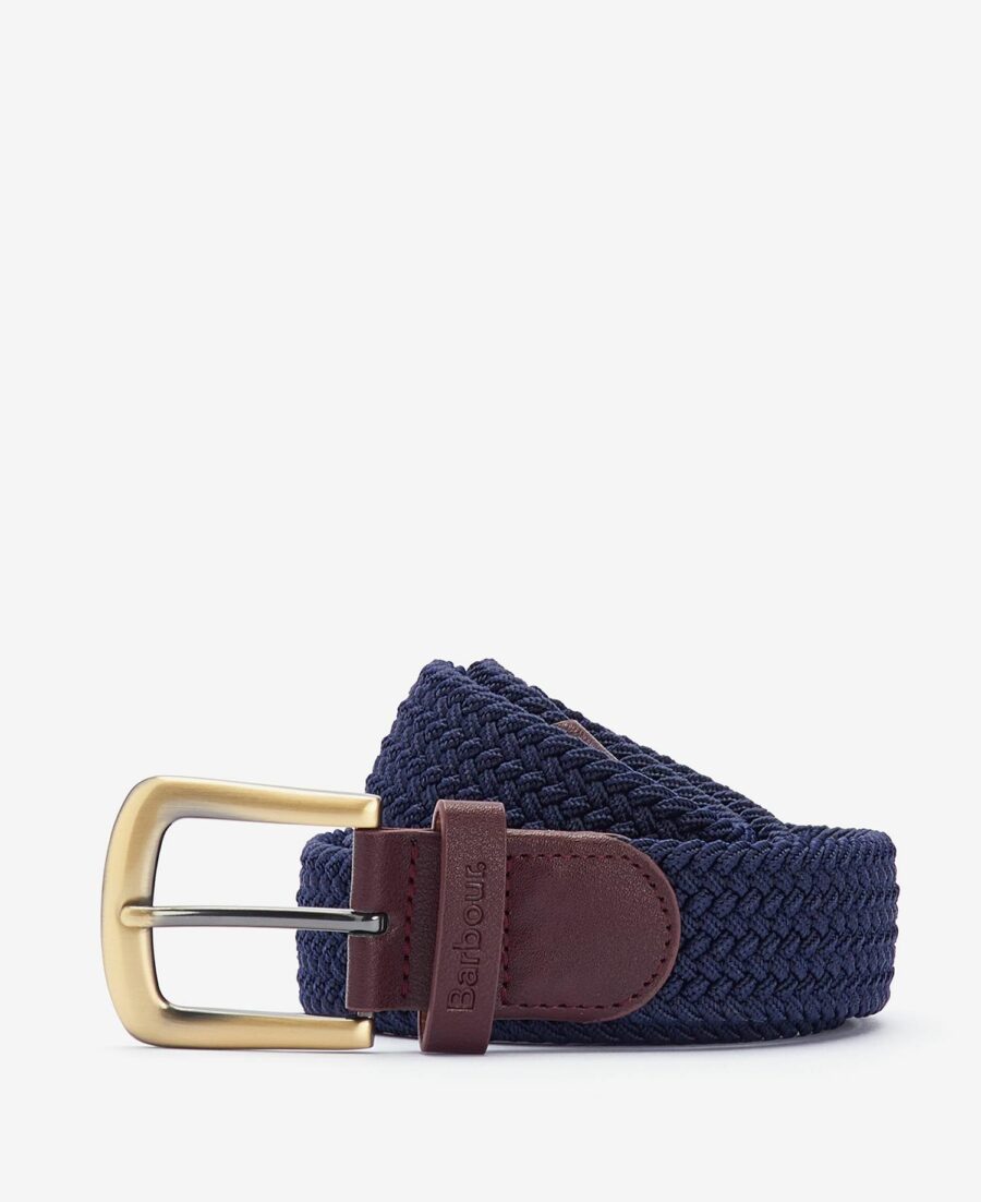 Barbour Stretch Webbing Belt-Navy