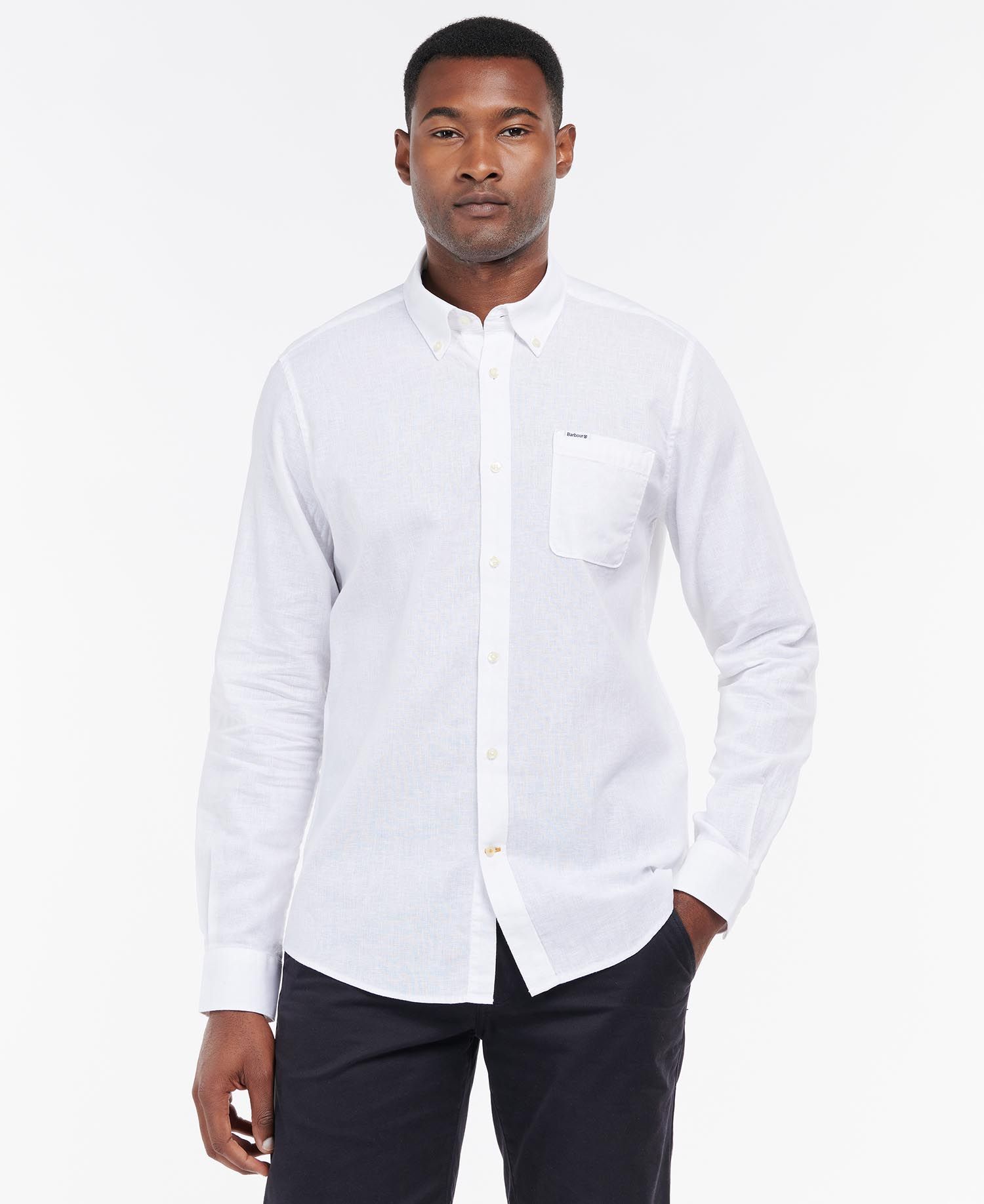 Barbour Nelson Tailored Shirt-White - Aston Bourne