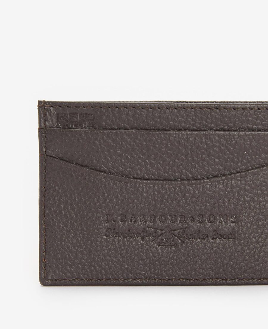 Barbour Amble Leather Card Holder-Dark Brown