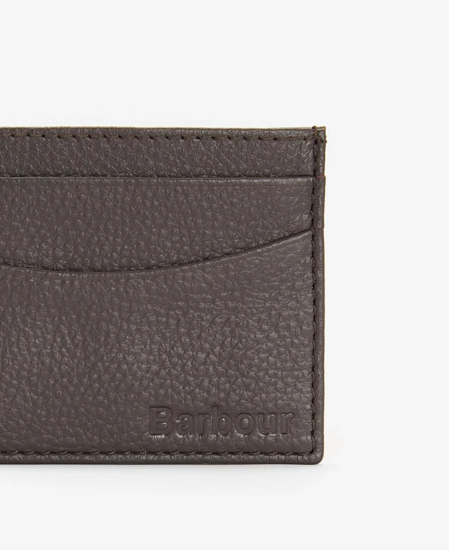 Barbour Amble Leather Card Holder-Dark Brown