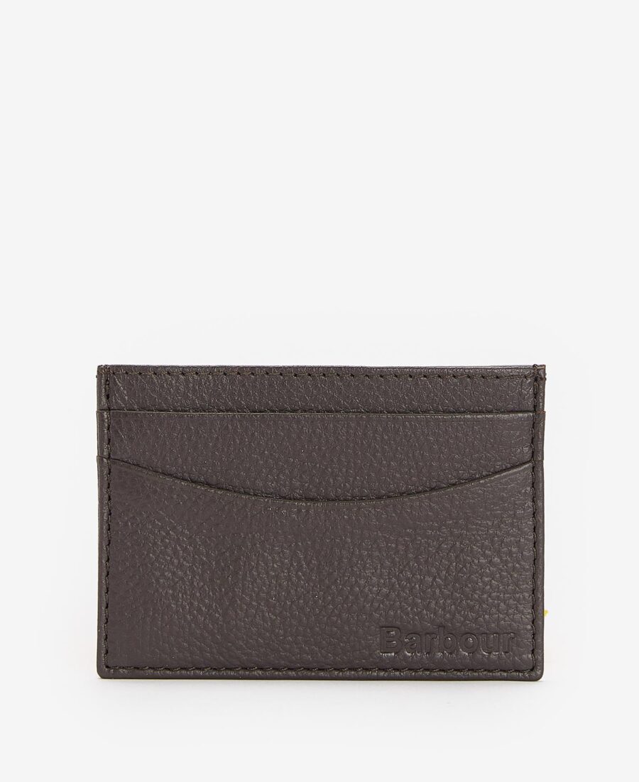 Barbour Amble Leather Card Holder-Dark Brown