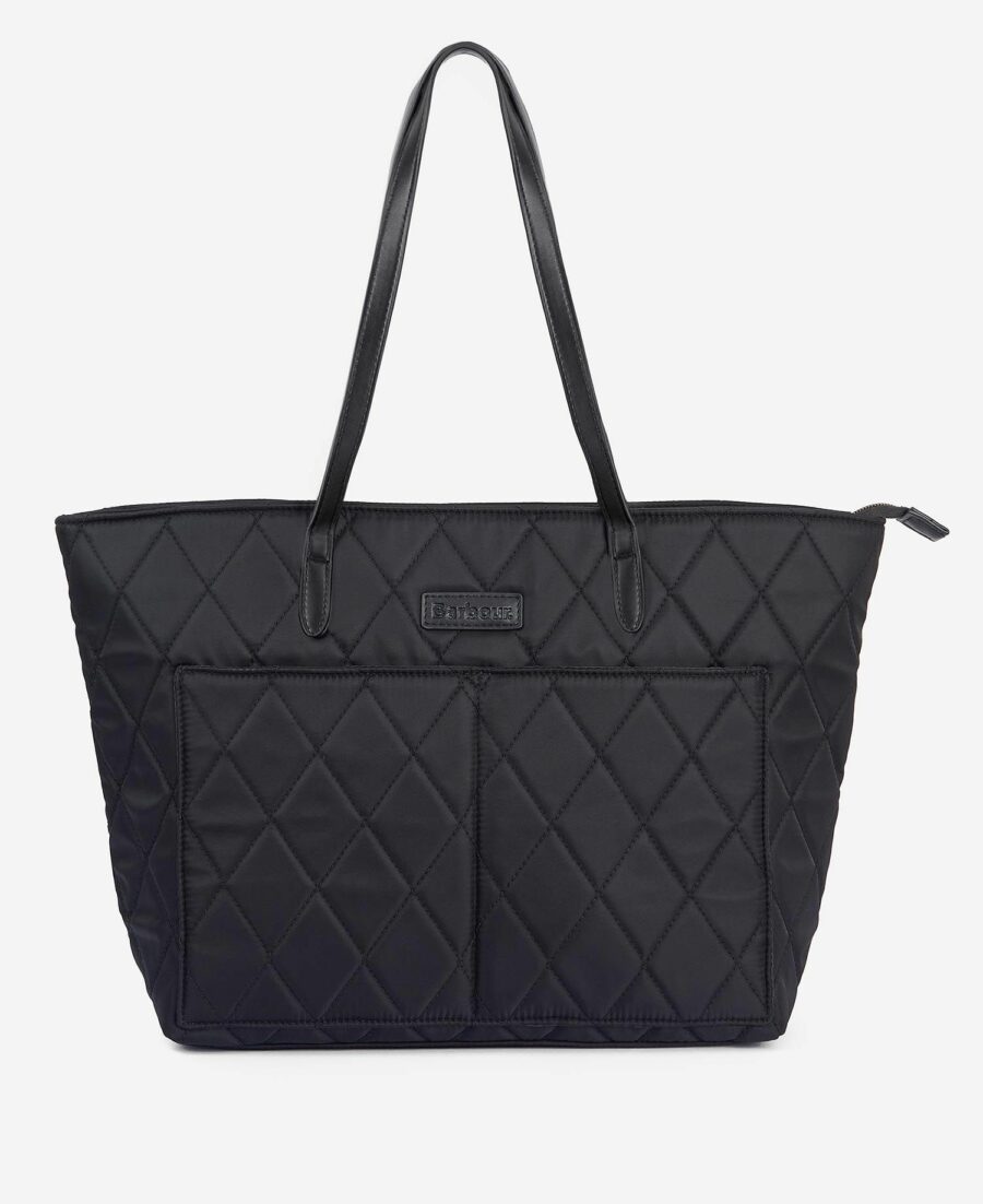 WOMEN'S BARBOUR QUILTED TOTE BAG-BLACK