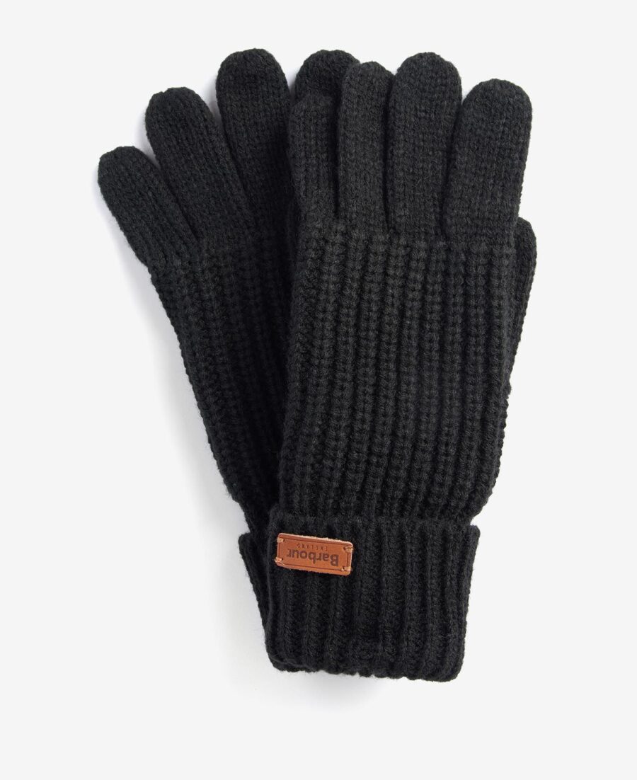 Barbour Saltburn Knitted Gloves-Classic Black