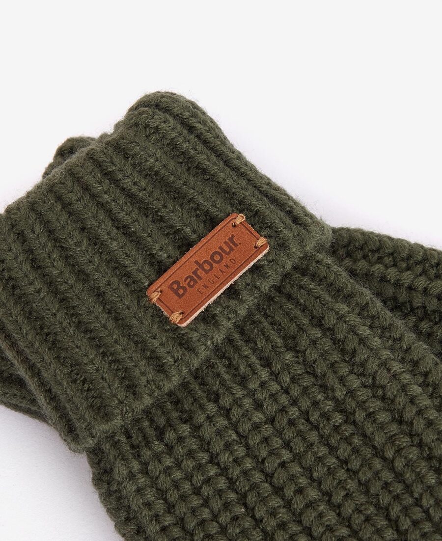 Barbour Saltburn Knitted Gloves-Olive