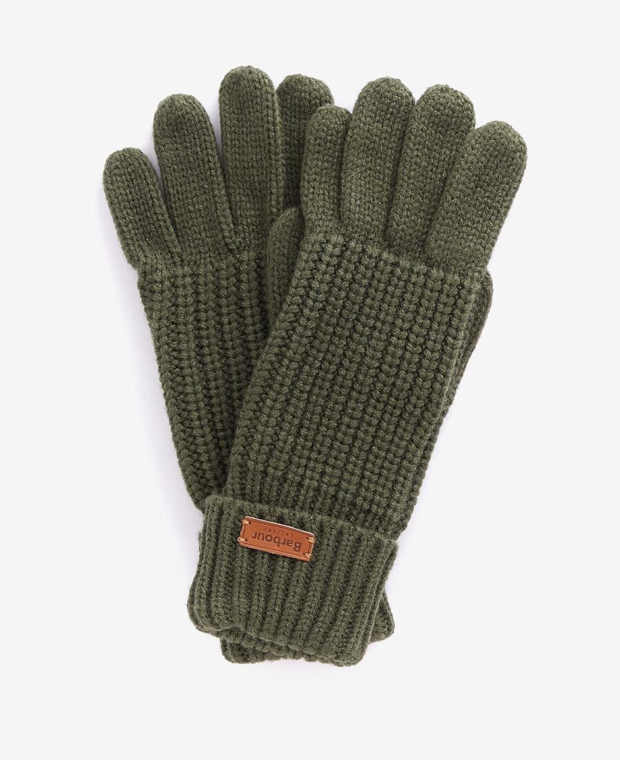 Barbour Saltburn Knitted Gloves-Olive