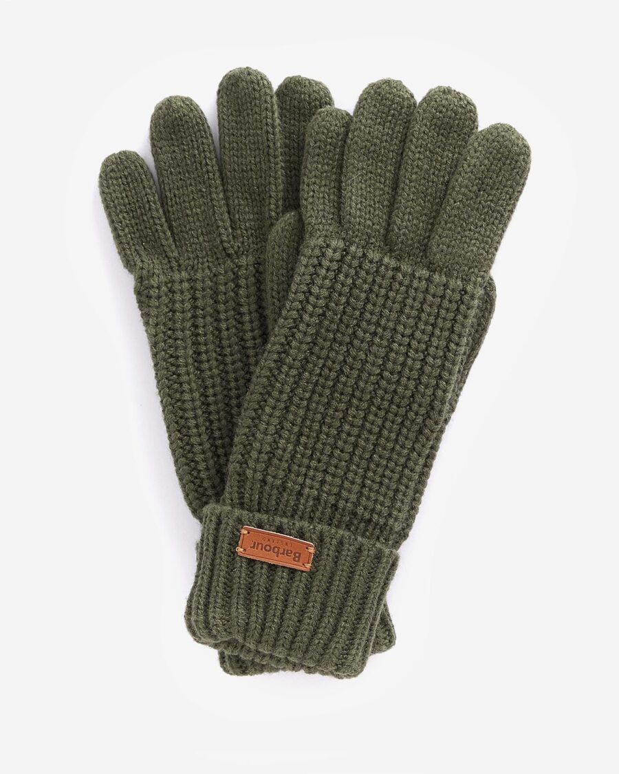 Barbour Saltburn Knitted Gloves-Olive