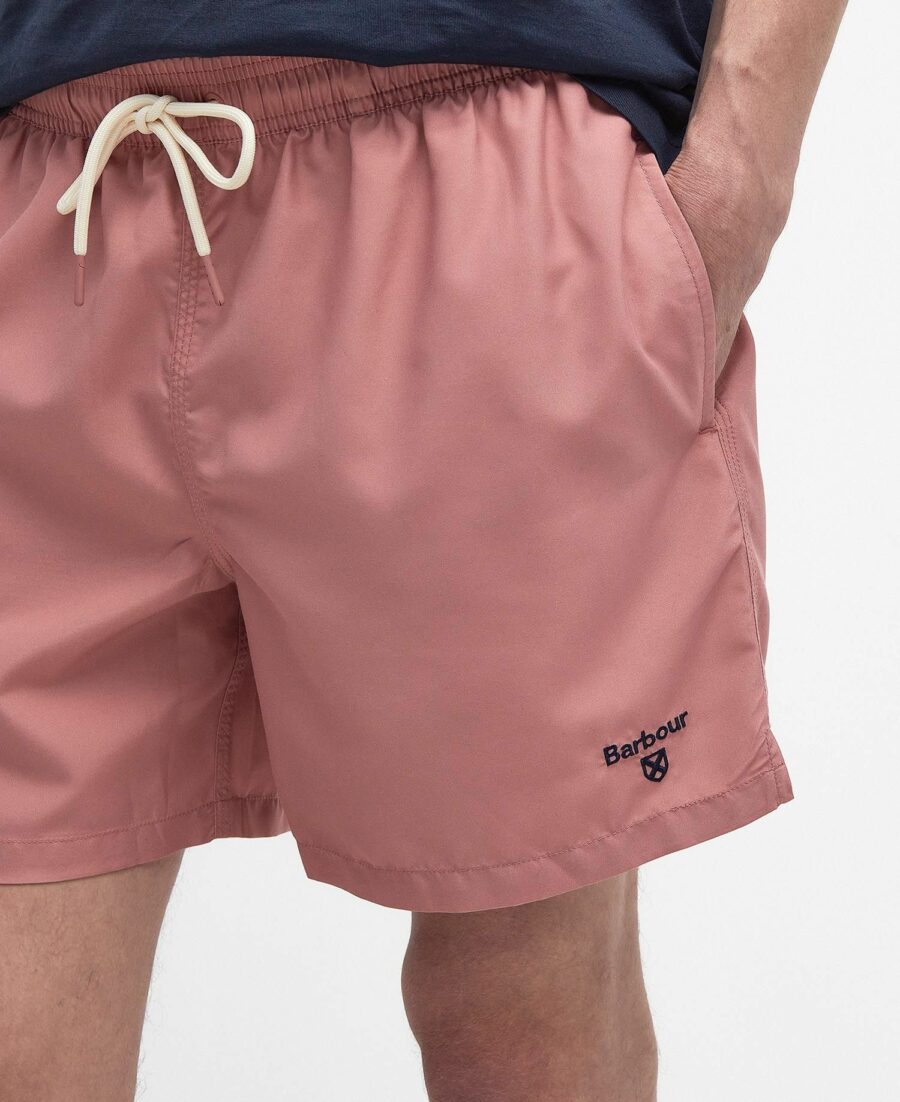 Men's Barbour Staple Logo 5' Swim Shorts-Pink Clay