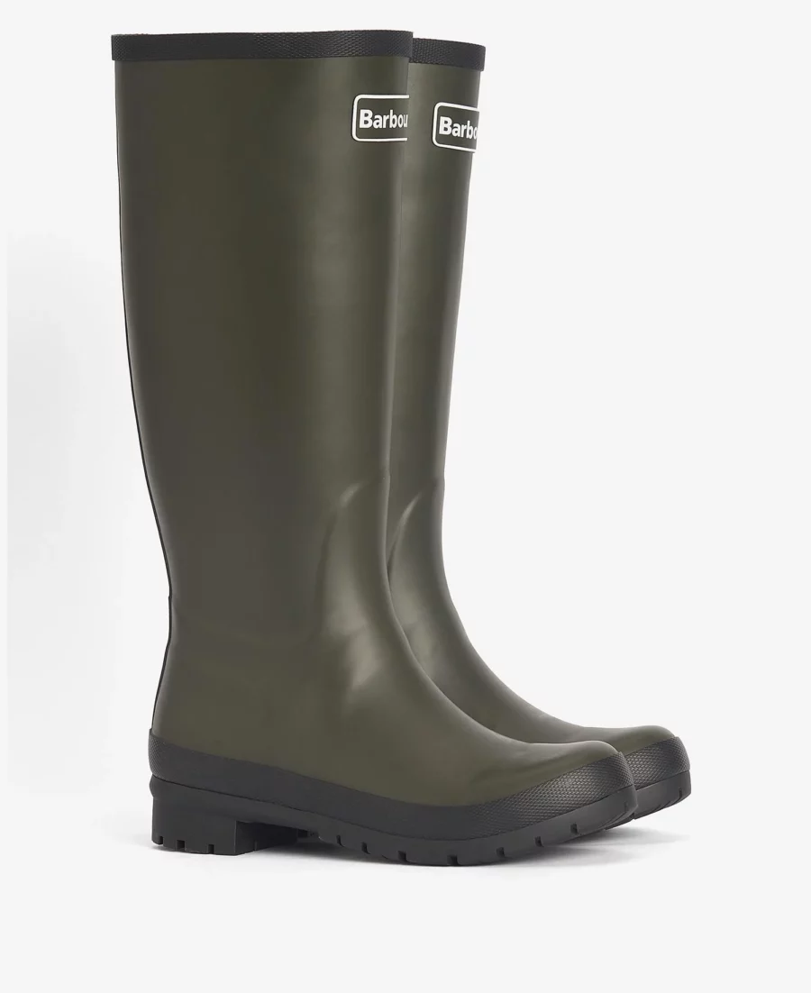 Barbour Abbey Tall Wellington Boots-Olive