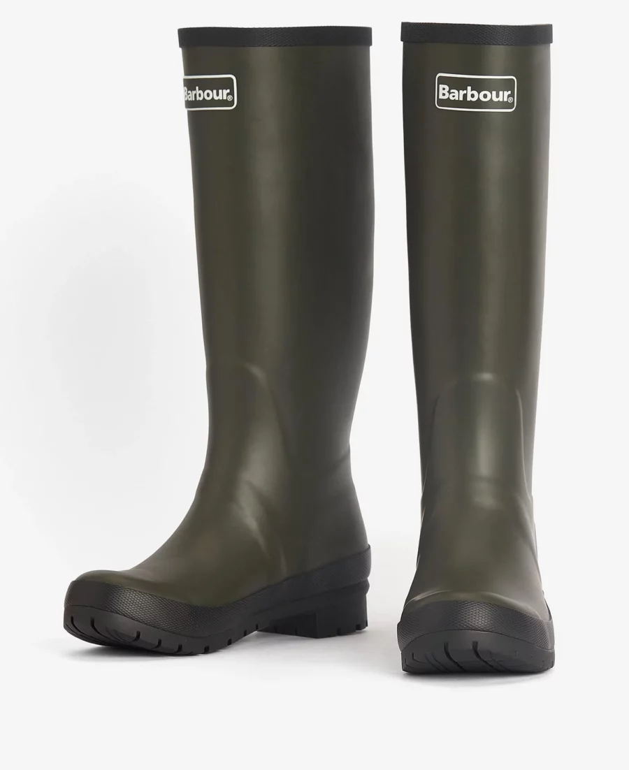 Barbour Abbey Tall Wellington Boots-Olive