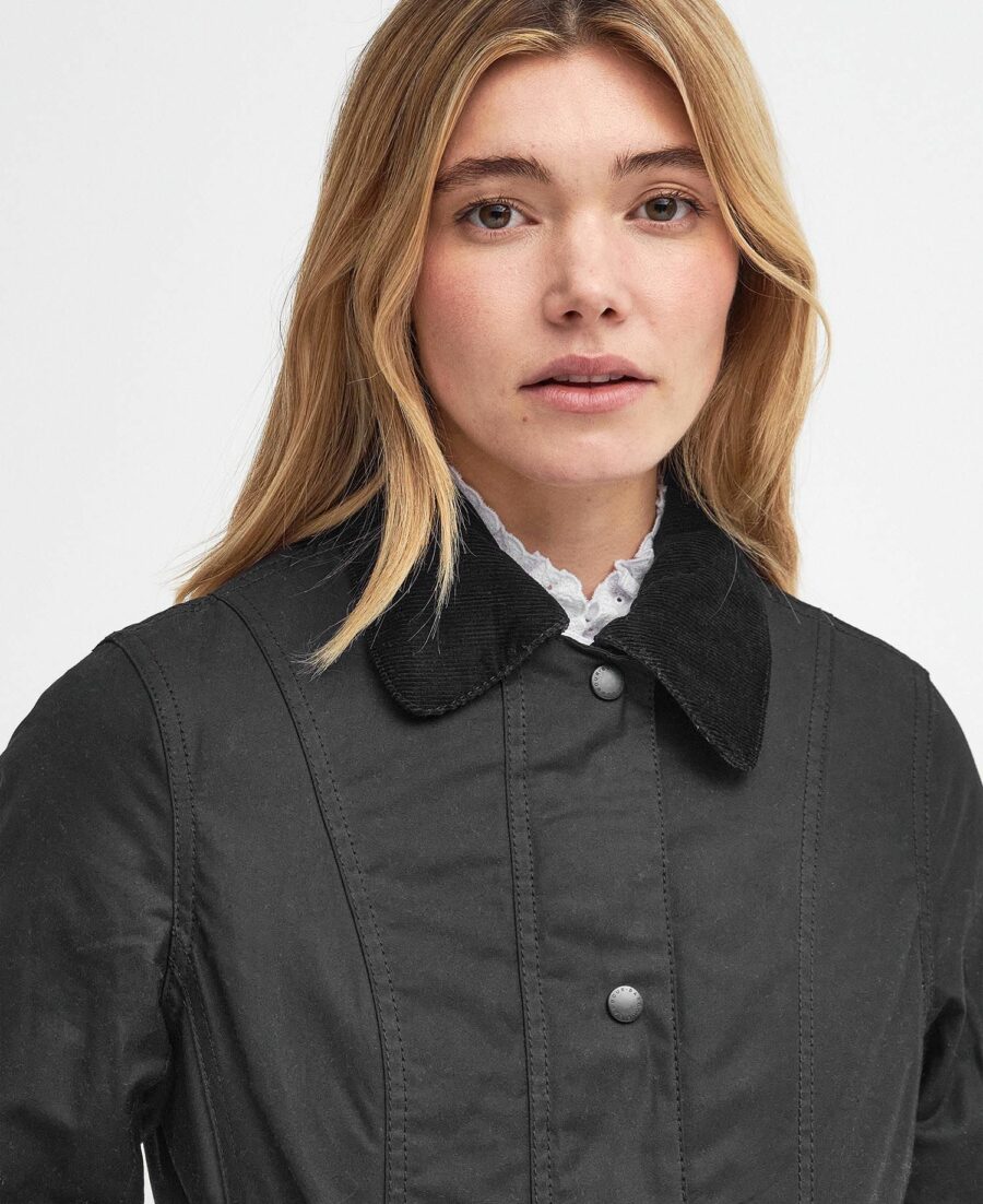 Barbour Belsay Waxed Jacket-Black