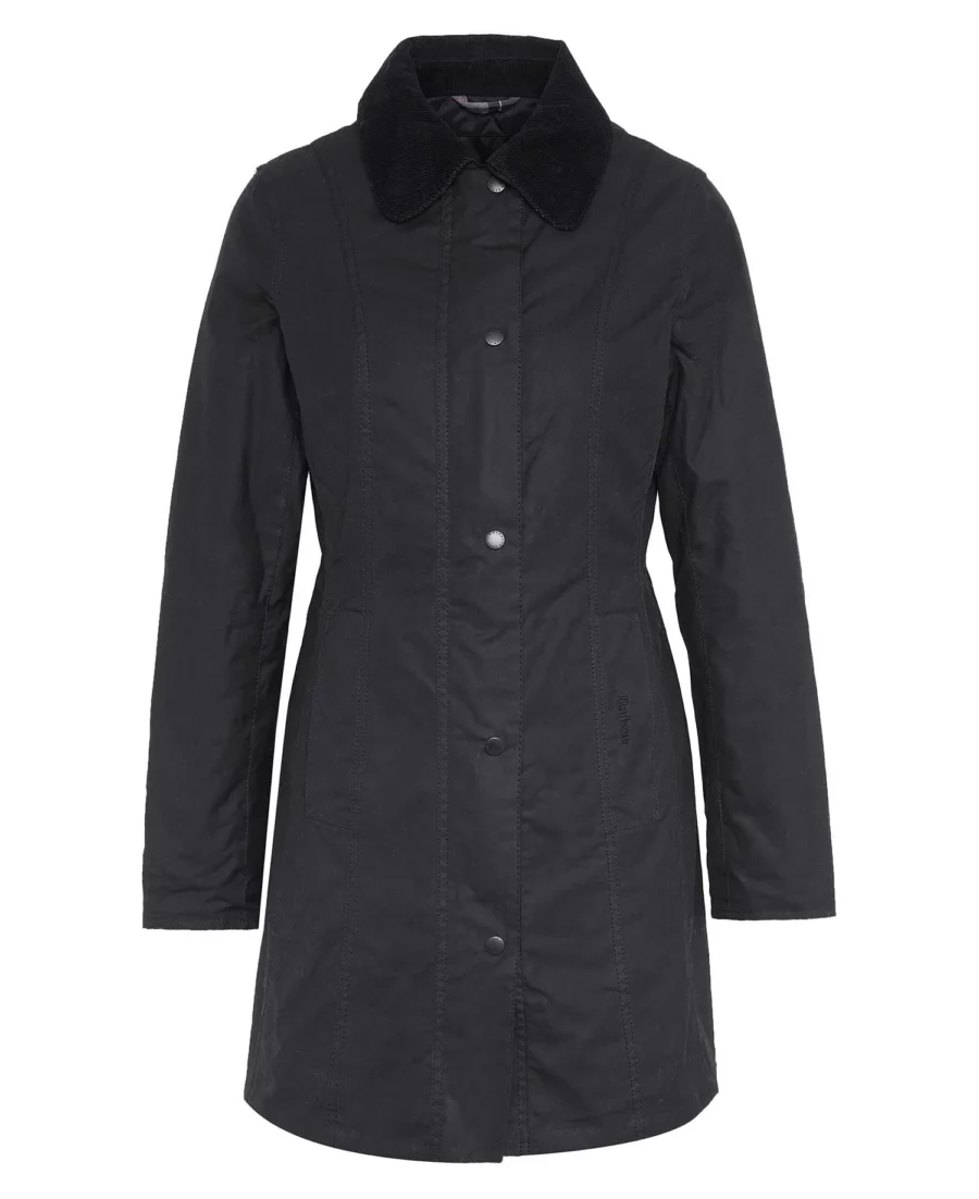 Barbour Belsay Waxed Jacket-Black