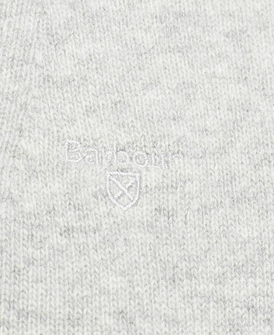 Barbour Essential Lambswool Half Zip-Light Grey