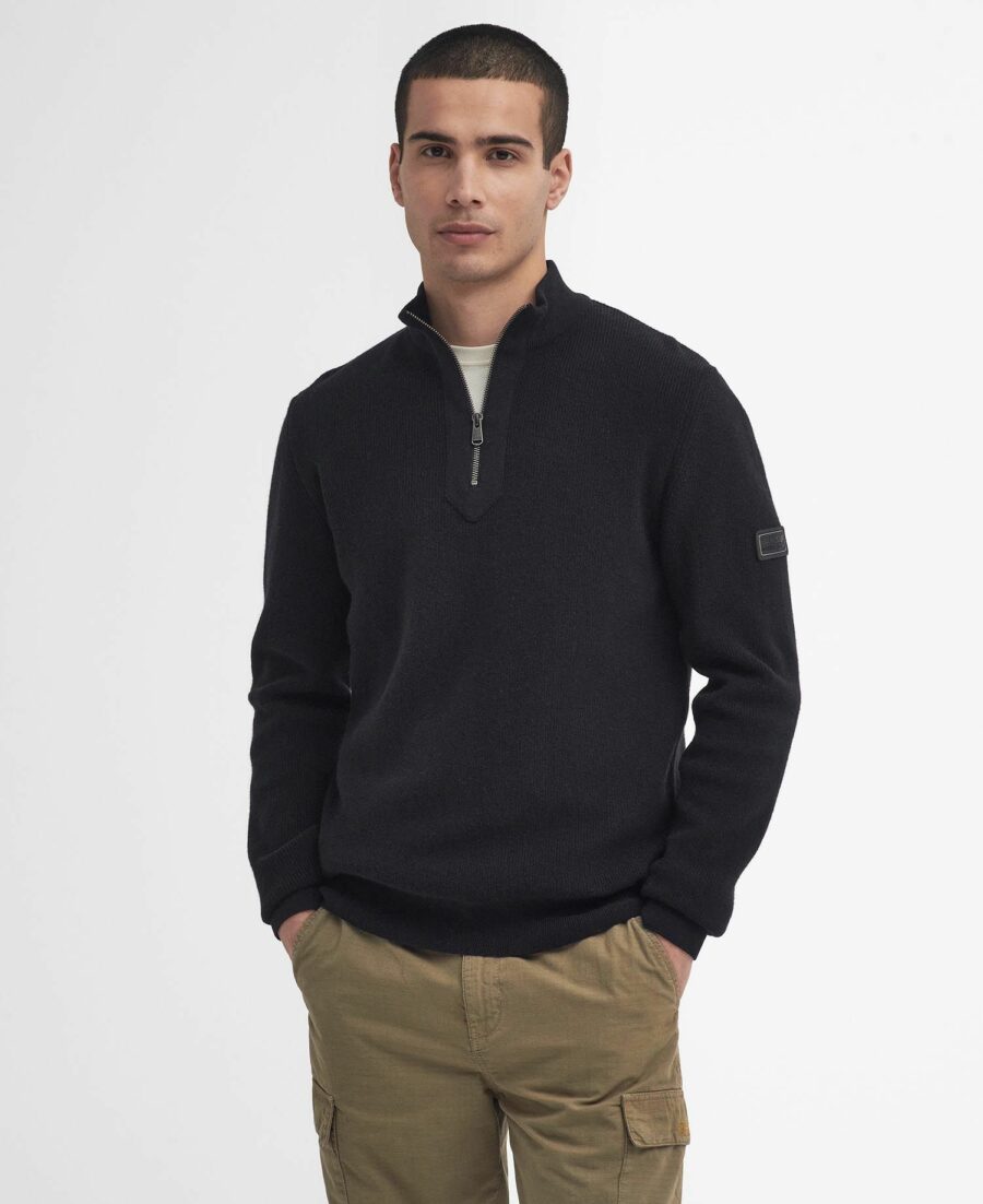 Barbour International Crawley Funnel Neck Jumper-Black