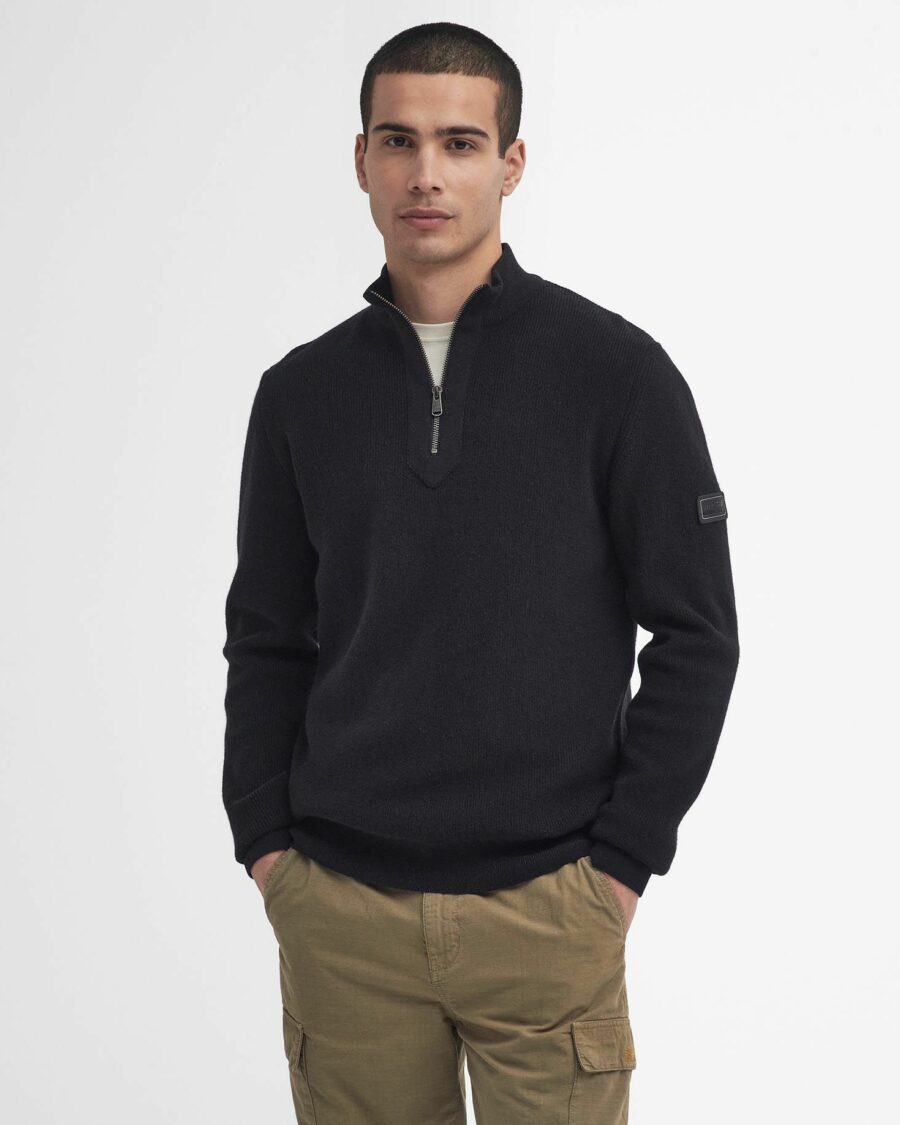 Barbour International Crawley Funnel Neck Jumper-Black