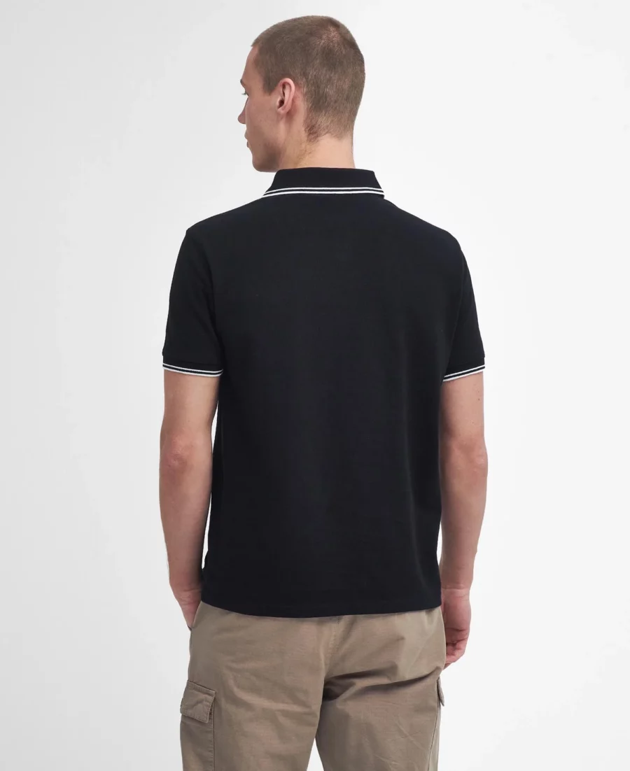 Barbour International Evan Tipped Polo Shirt-Black