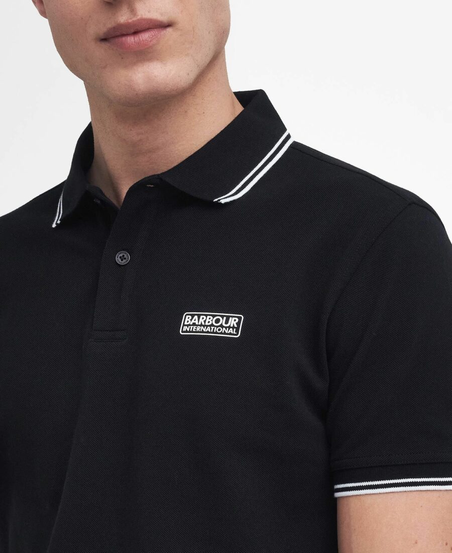 Barbour International Evan Tipped Polo Shirt-Black