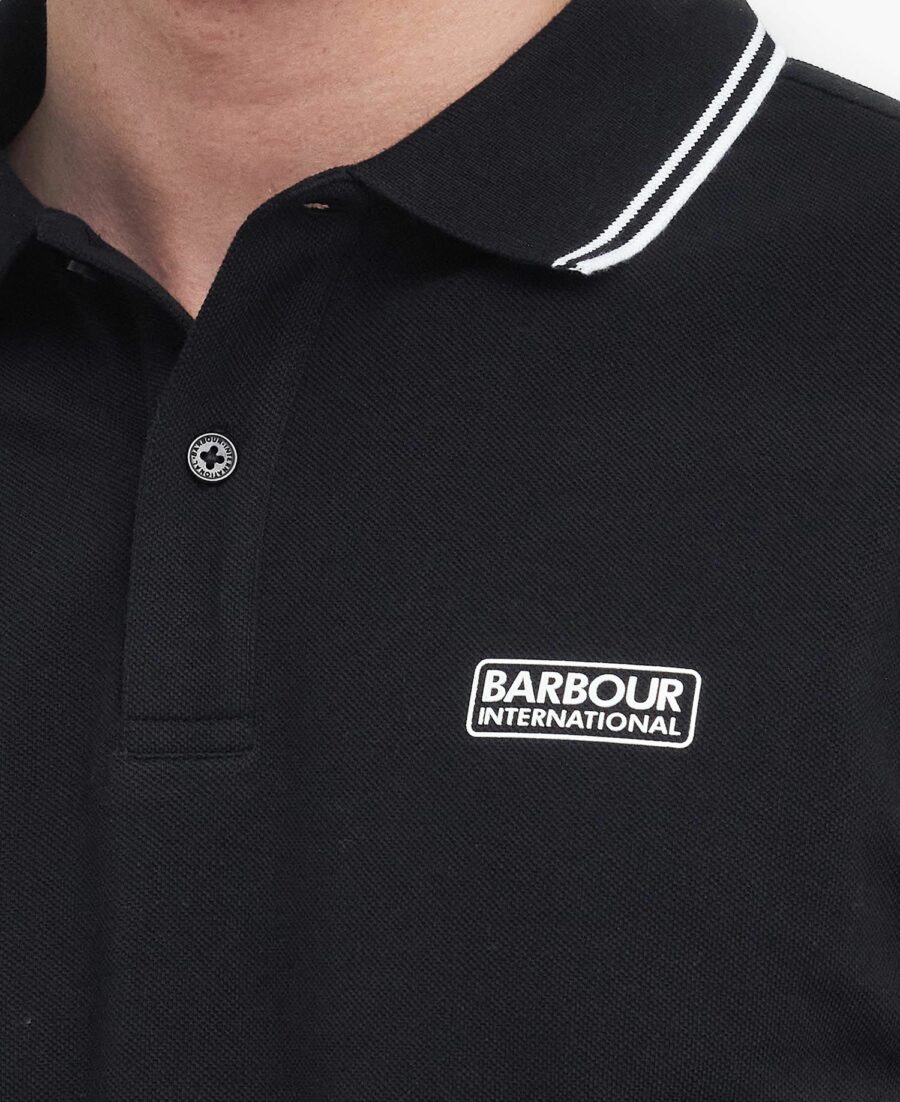 Barbour International Evan Tipped Polo Shirt-Black