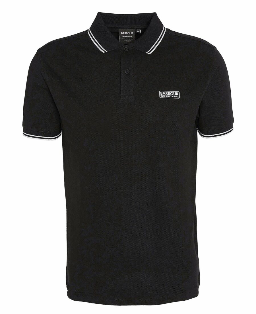 Barbour International Evan Tipped Polo Shirt-Black