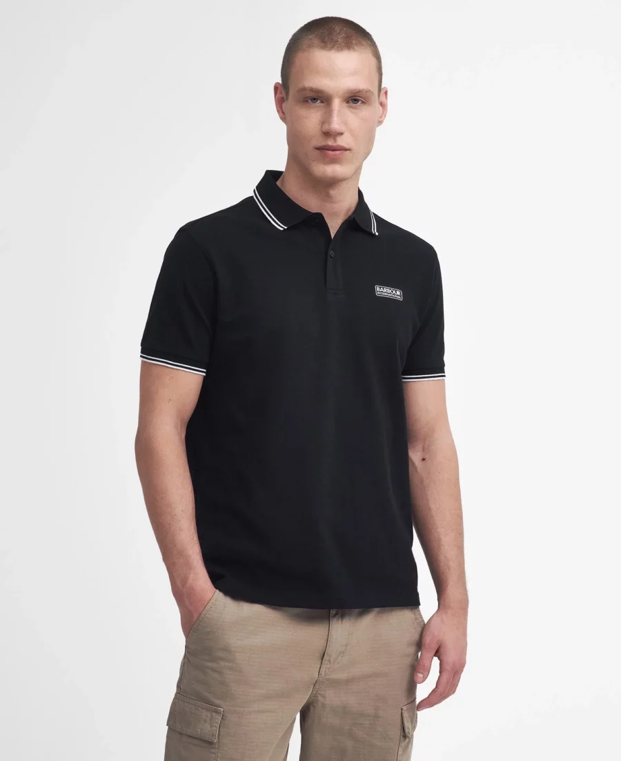 Barbour International Evan Tipped Polo Shirt-Black