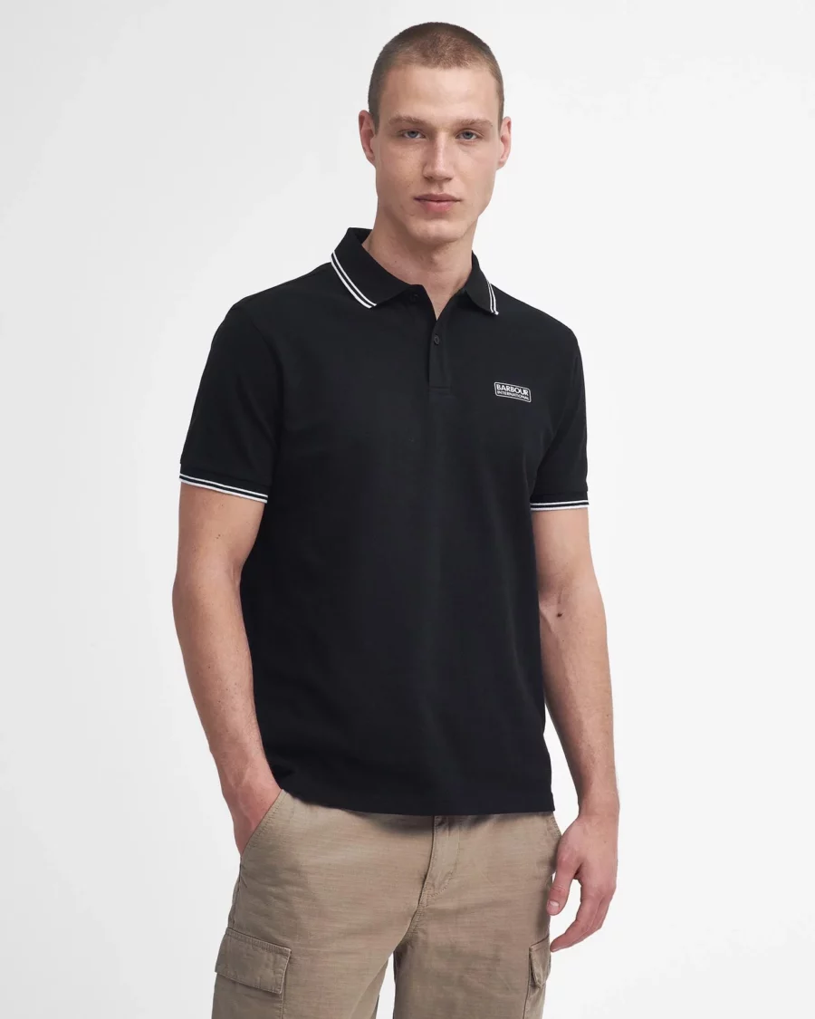 Barbour International Evan Tipped Polo Shirt-Black