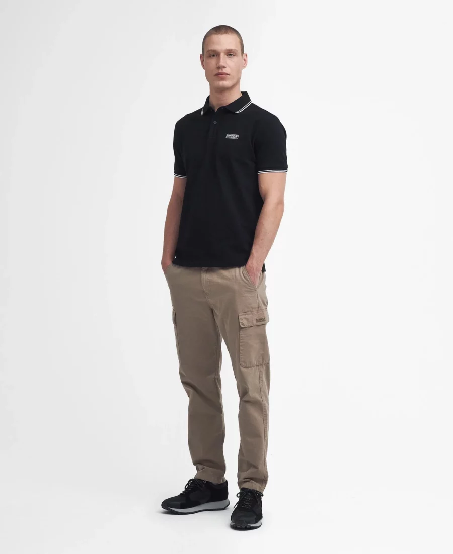 Barbour International Evan Tipped Polo Shirt-Black