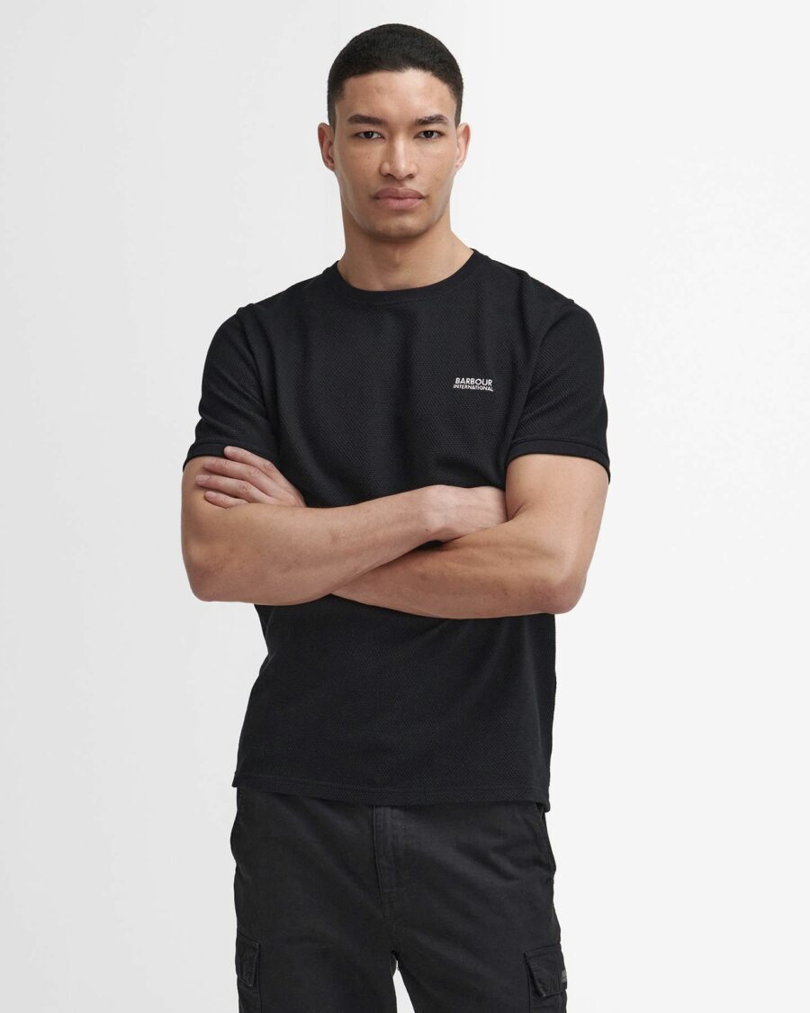 Barbour International Albury Textured T-Shirt-Black