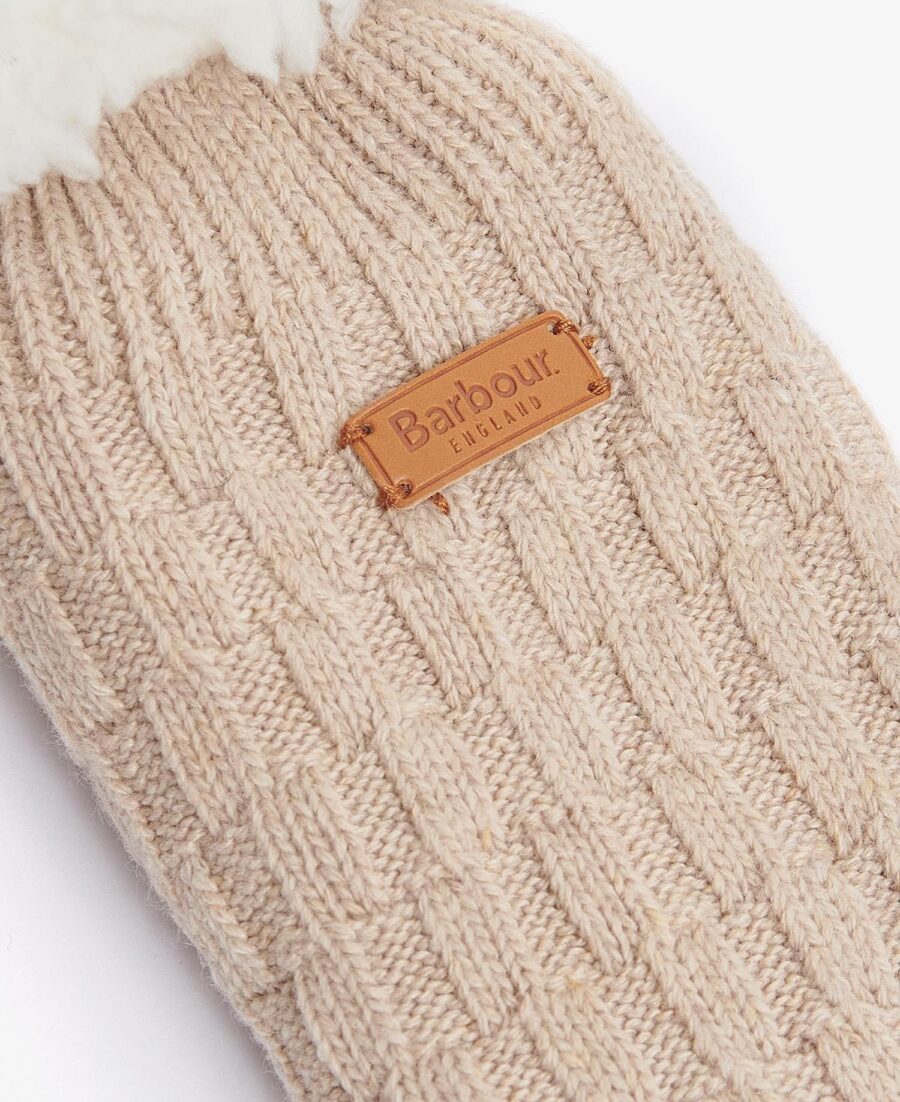 Barbour Cable Knit Lounge Socks- Oatmeal