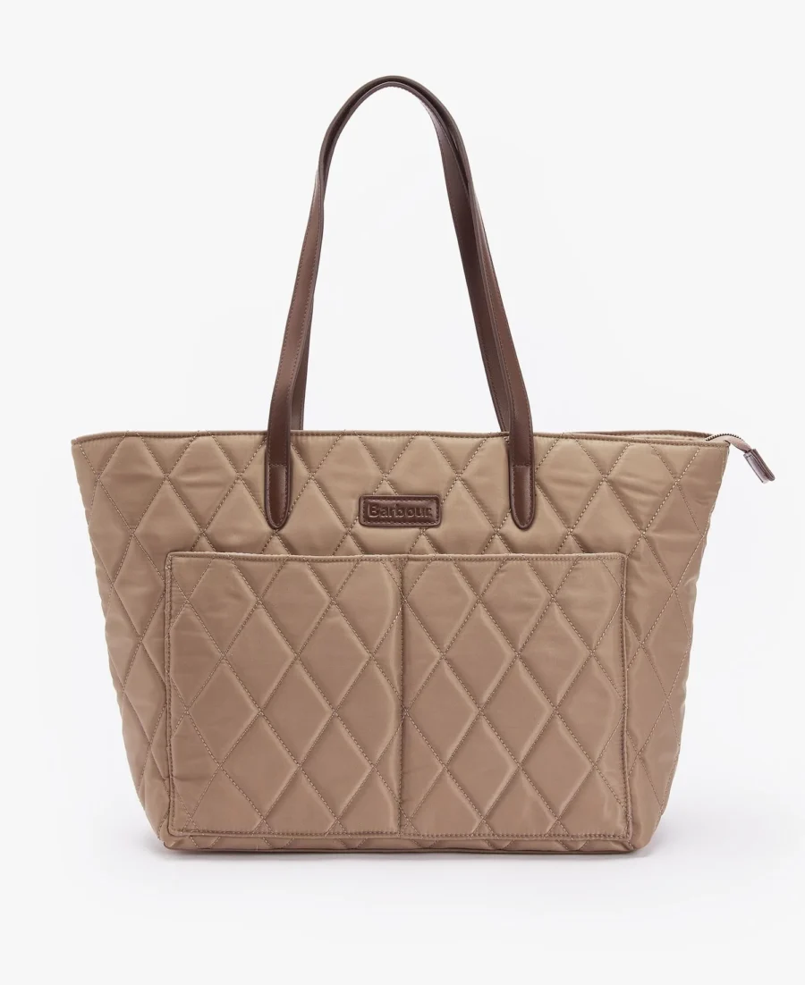 Barbour Quilted Tote Bag-Sand Dune