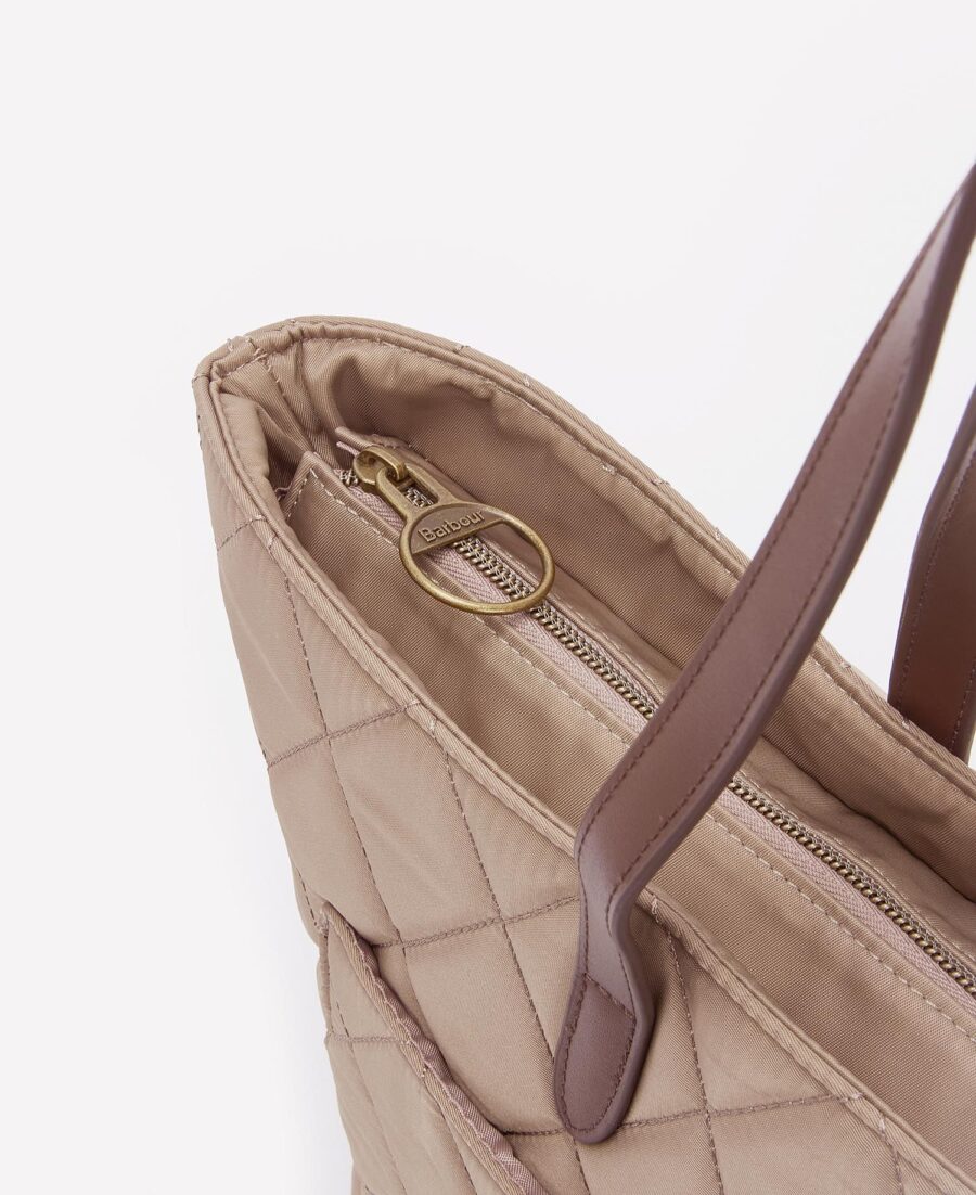 Barbour Quilted Tote Bag-Sand Dune