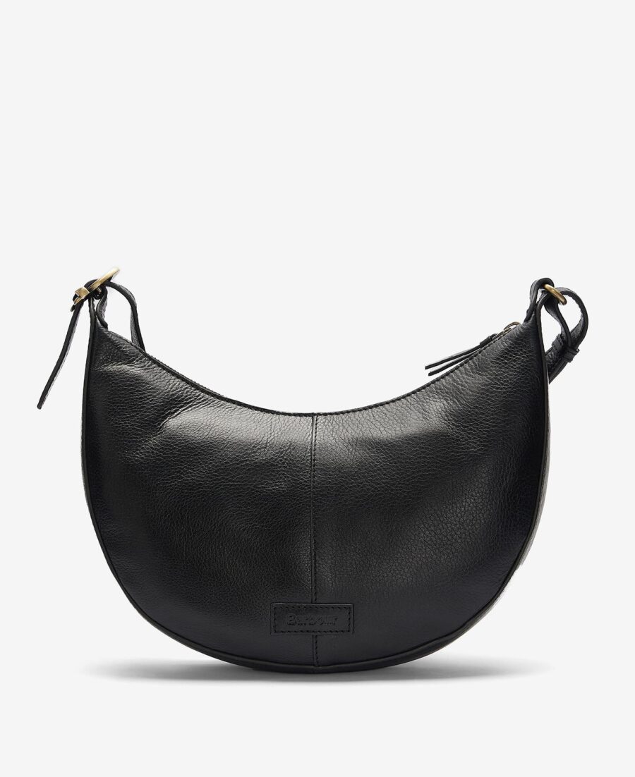 Laire Leather Half-Moon Bag- Classic Black