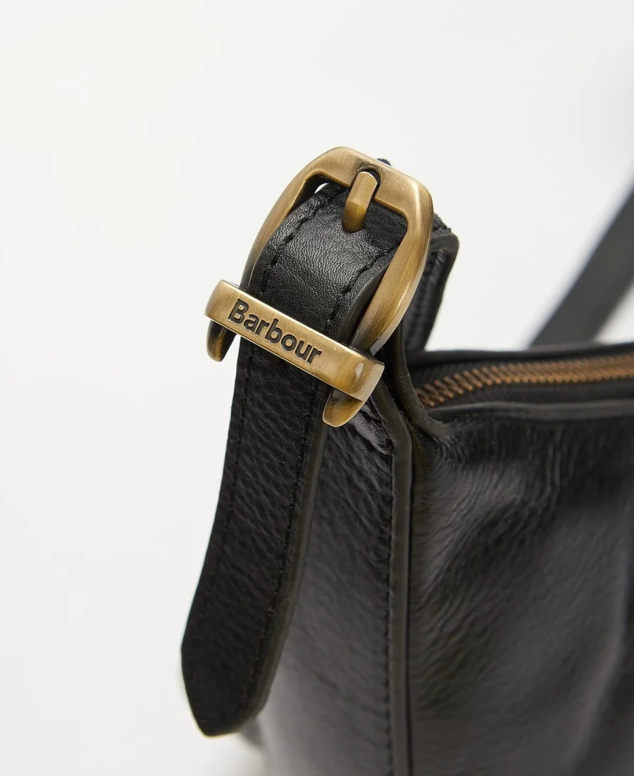 Laire Leather Half-Moon Bag- Classic Black