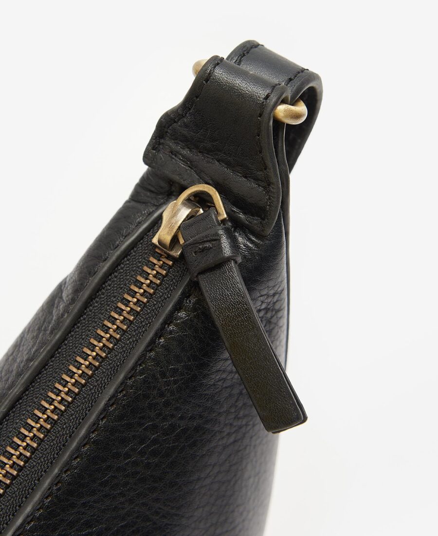 Laire Leather Half-Moon Bag- Classic Black