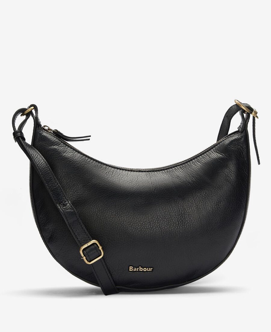 Laire Leather Half-Moon Bag- Classic Black