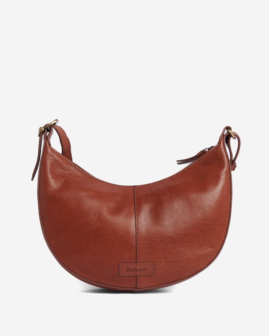 Barbour Laire Leather Half-Moon Bag- Classic Brown