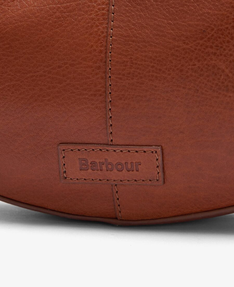 Barbour Laire Leather Half-Moon Bag- Classic Brown