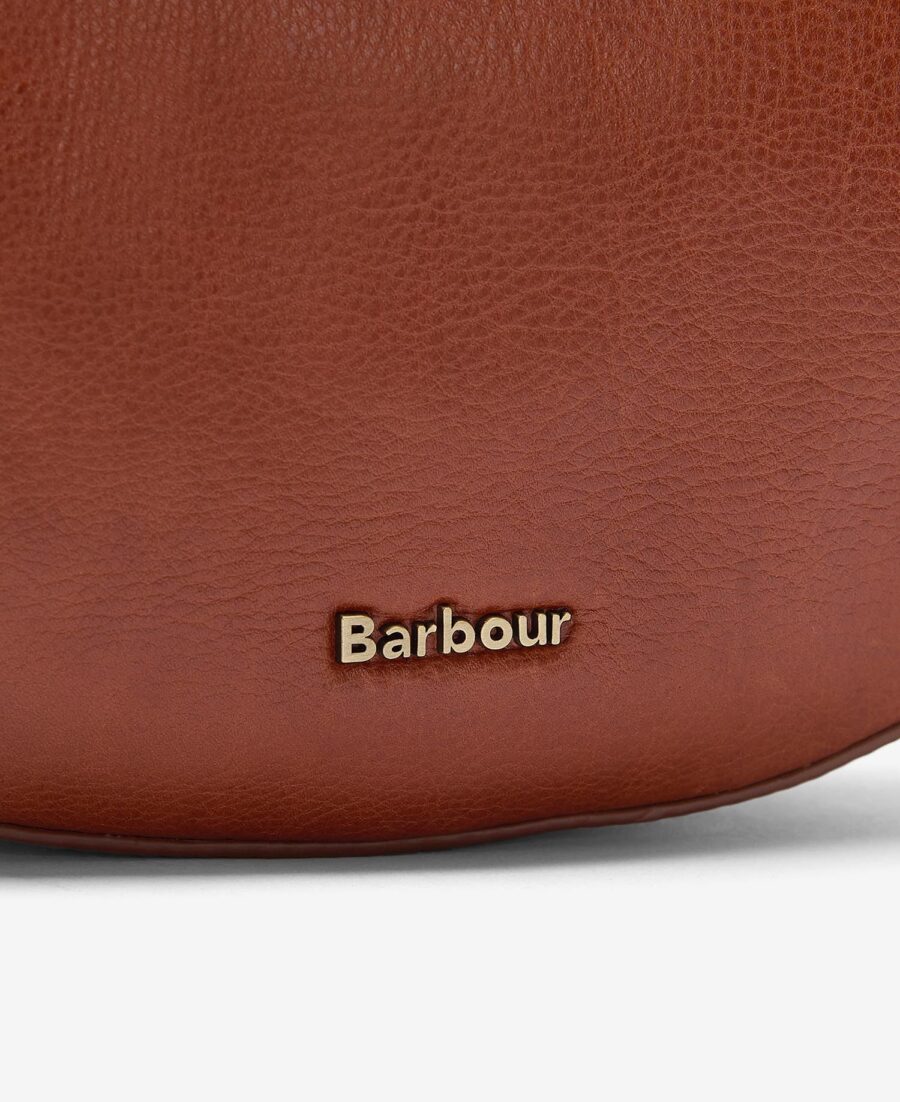 Barbour Laire Leather Half-Moon Bag- Classic Brown